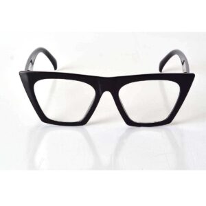 Siyah Çerçeveli Şeffaf Cam Unisex Stil Gözlük