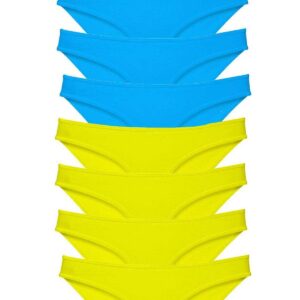 8 adet Süper Eko Set Likralı Kadın Slip Külot Sarı Mavi