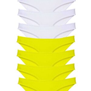 8 adet Süper Eko Set Likralı Kadın Slip Külot Sarı Beyaz