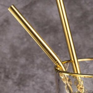 Gold Paslanmaz Çelik Pipet 2li Set ve Temizleme Fırçası Altın Pipetler Sunum Dekor