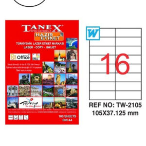 Tanex Tw-2105 Lazer Etiket 105X37 Mm 100 Lü