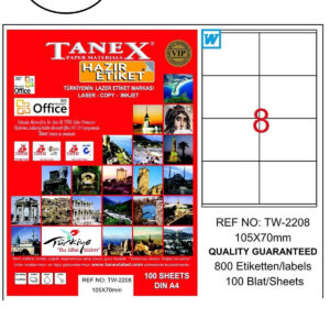 Tanex Tw-2208 Lazer Etiket 105X70 Mm 100 Lü