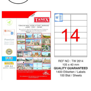 Tanex Tw-2614 Lazer Etiket 105X40 Mm 100 Lü