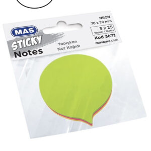 Mas 3671 Karma Renk Balon Şekilli 75 Yaprak Not Kağıdı