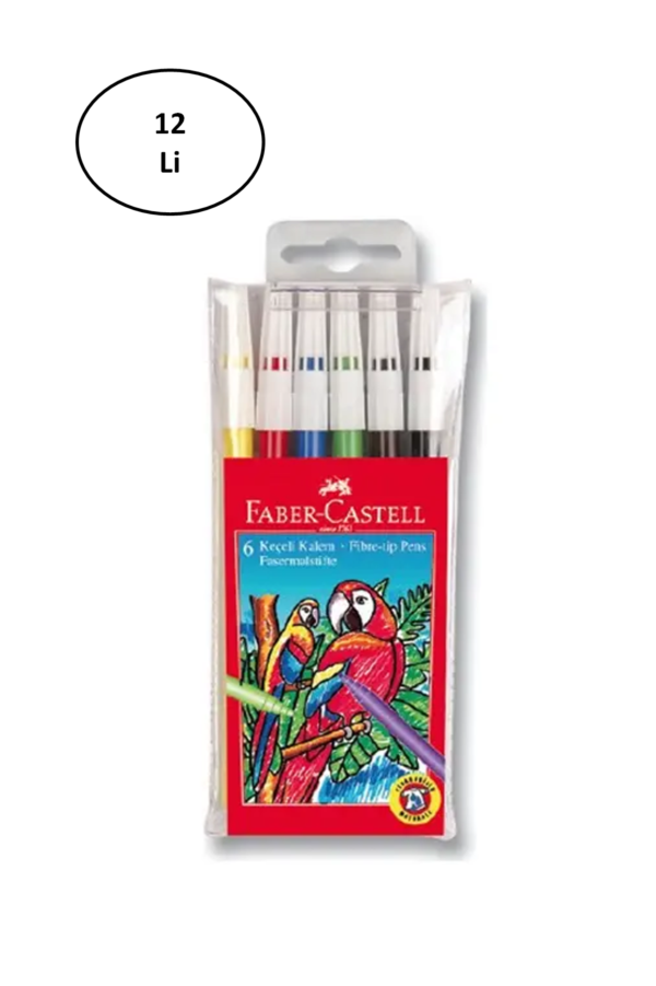 Faber-Castell 5067155106 Yıkanabilir 6 Renk Keçeli Kalem 12'li