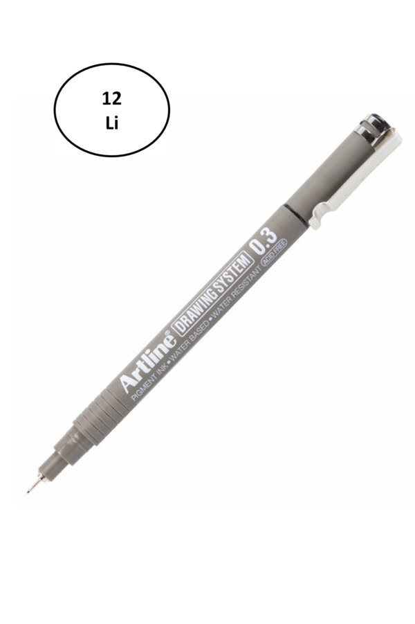 Artline Çizim Kalemi 0.3mm Siyah 12'li