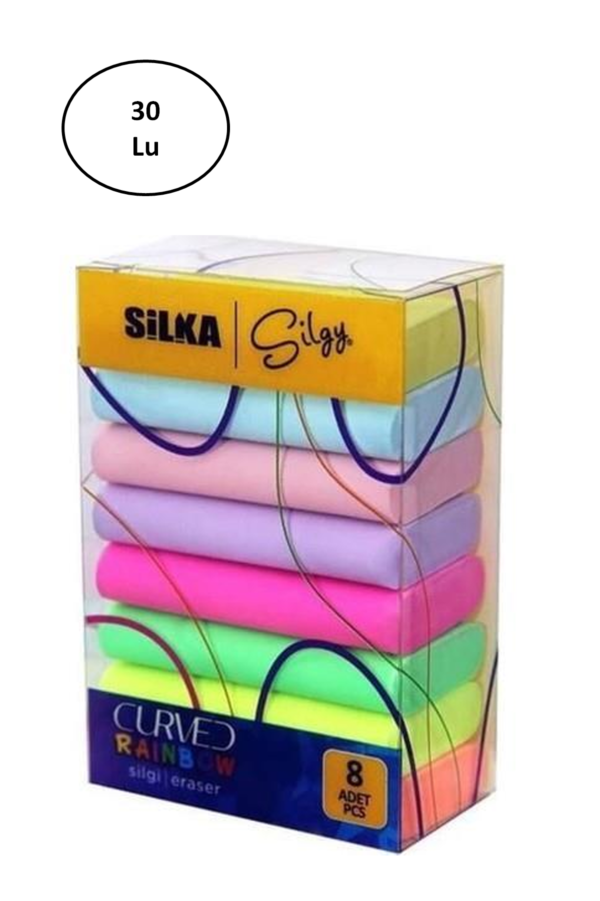 Silka Curved Rainbow 8 Li Silgi 30'lu