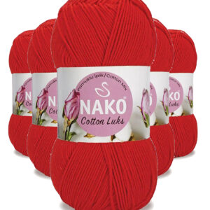 5 Adet Cotton Lüks Yelek Tunik Kazak Bluz Hırka İpi Yünü Kırmızı 97573