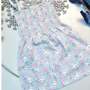 Yazlık İp Askılı Kız Çocuk Elbise Hello Kity Desenli