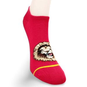 Sarı Kırmızı Aslan Desenli Sportif Unisex  Kısa Bilek Çorap Yazlık 1 Çift